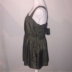 Alfani Olive Green Silk Satin Velvet Tank Top Camisole Camise